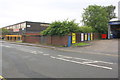 MGTS building, bridge of river, and tyre garage, Gulson Road