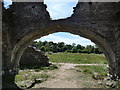 Inside the ruins of the Chapter House at Grace Dieu Priory