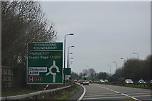 SU8404 : A27, approaching Fishbourne Roundabout by N Chadwick