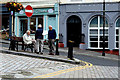 H4572 : Older men chat, High Street, Omagh by Kenneth  Allen