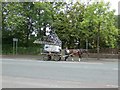 SJ8590 : Horse and cart on Parrs Wood Lane by Gerald England