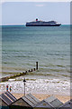 SZ1490 : Casualties of the Pandemic: the Queen Elizabeth off Southbourne, Bournemouth (1) by Mike Searle