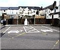 White marked area in Clarence Place Car Park, Pontypool