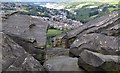 SK2798 : Deepcar and Stocksbridge from Wharncliffe Crags by Dave Pickersgill