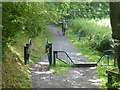 NZ2058 : Horse stile on footpath near Sunniside Station by Oliver Dixon