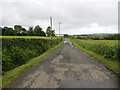 Hedge-lined minor road approaching Croftfoot