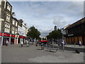 Looking towards a boarded up McDonald