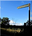 Public footpath direction sign above Kington Lane, Thornbury