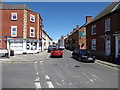 Part of the main street in Market Lavington adjacent to the old Market Place