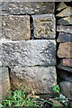 Benchmark on Nether House Farm house, Hainworth Road