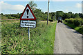 Flood warning notice along Prieststown Road