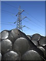 Silage bales and pylon