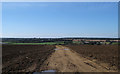 TQ5296 : Footpath on farm track through tilled land, Navestock by Roger Jones