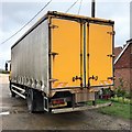 Lorry parked in Swains farmyard