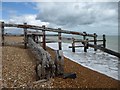 Broken groyne at Pevensey Bay