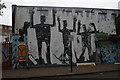 View of a wall of street art on Stour Road