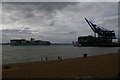 TM2832 : Container ships in Felixstowe port, from the viewing area by Christopher Hilton