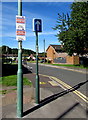 SO5012 : Two signs at the NE end of Goldwire Lane, Monmouth by Jaggery