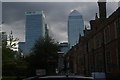 View of Canary Wharf from Commercial Road