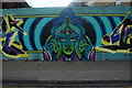 View of street art on the railway bridge on Braithwaite Street #2