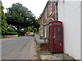 Red box outside the Old Post Office, Llanarth, Monmouthshire