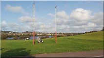 SN4900 : The original goal posts from Stradey Park Stadium by Hywel Williams