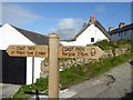 Coastal path signpost at Sennen Cove