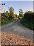 SJ9570 : Junction of Lanes East of Lees House Farm by Philip Cornwall