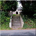 Steps up to the village churchyard, Llanvapley, Monmouthshire