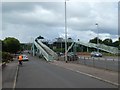 Footbridge over Bridge Road, Exeter with Extinction Rebellion banner