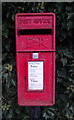 Close up, Elizabeth II postbox on Broughton Road B1257, Broughton