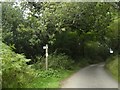 Footpath sign south of Trehill Farm