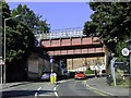 SU9698 : Station Road runs under a railway bridge in Amersham by Steve Daniels
