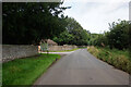 Minor road at the entrance to Hutton Conyers House