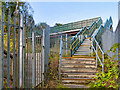 SD9626 : Footbridge across the railway near Common Bank Wood by David Dixon