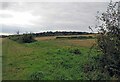 SK4920 : Fields through gap in hedge north of bridleway by Andrew Tatlow