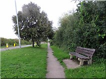 SK4922 : Footpath and cycle track into Hathern and a seat by Andrew Tatlow