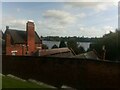 Ellesmere: view towards The Mere from the churchyard