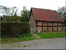 SO7635 : Timber-framed shed by Philip Halling