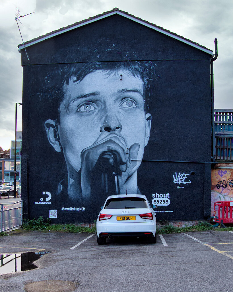 Ian Curtis Mural, Port Street, by David Dixon