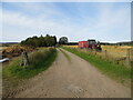 NH9523 : Track between fields heading towards Wester Gallovie by Peter Wood