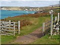 SM7224 : Coast path junction with St Justinians by Jeff Gogarty