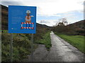 Welsh Water notice alongside a path, Ogmore Vale