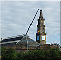 Workman at the Briggait tower