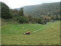 SK2085 : Mowing by remote control, Ladybower reservoir dam by Christine Johnstone