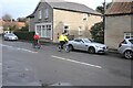 Brightly coloured cyclists