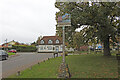 Sproughton village sign and Wild Man pub