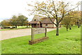 Hawstead village hall and signboard