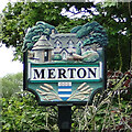 TL9098 : Merton village sign by Adrian S Pye