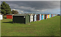 TM2430 : Essex Way passes in front of Beach Huts, Dovercourt by Chris Heaton